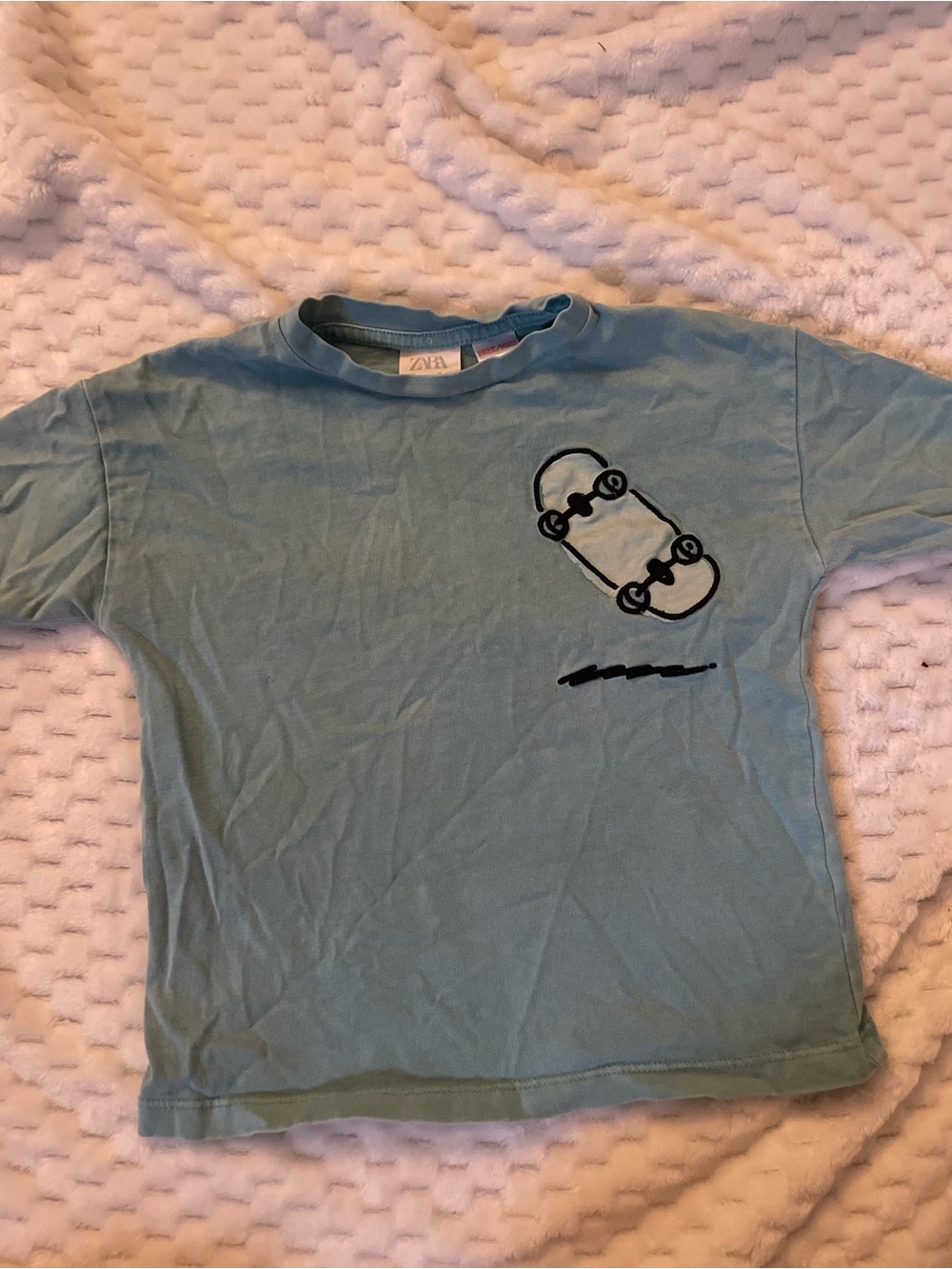 ZARA Light Blue Skateboard Tee for Kids